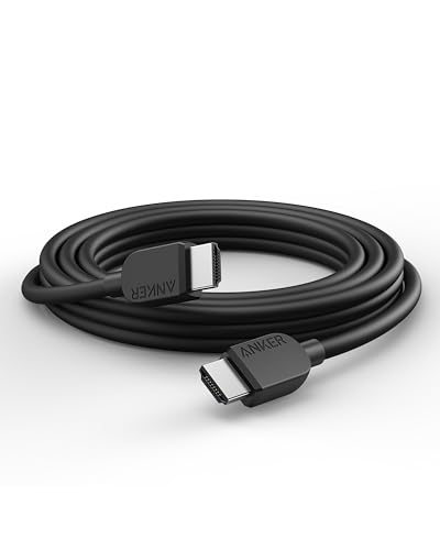 Anker HDMI Cable 8K@60Hz, 10ft Ultra HD 4K@120Hz HDMI to HDMI Cord, 48 Gbps Certified Ultra High-Speed Durable Cable with HDMI 2.1 and HDR, Compatible with Playstation 5, Xbox, Samsung TVs, and More