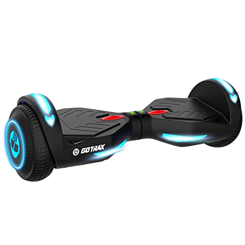 Gotrax NOVA Hoverboard with 6.5' LED Wheels, Max 4.3 Miles & 6.2mph Power by Dual 200W Motor, LED Fender Light/Headlight, UL2272 Certified & 65.52Wh Battery Self Balancing Scooter for 44-176lbs(Black)