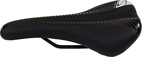 Surfas Bicycle Saddle Black 10.8 x 6.1 inches (275 x 155 mm) Spartan 1 Chromoly Rail