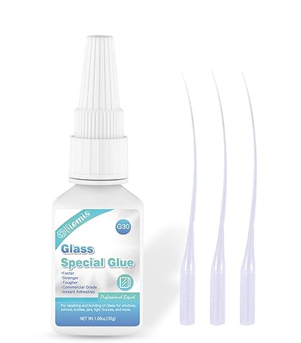 Viomis 30g Glass Glue, Acrylic Super Glue for Bond Glass to Glass, Instant Strong Glue for Glass, Acrylic | Clear Adhesive Glue Repair for Craft, Jewelry, Rhinestone, Crystal, Mirror, Glasses