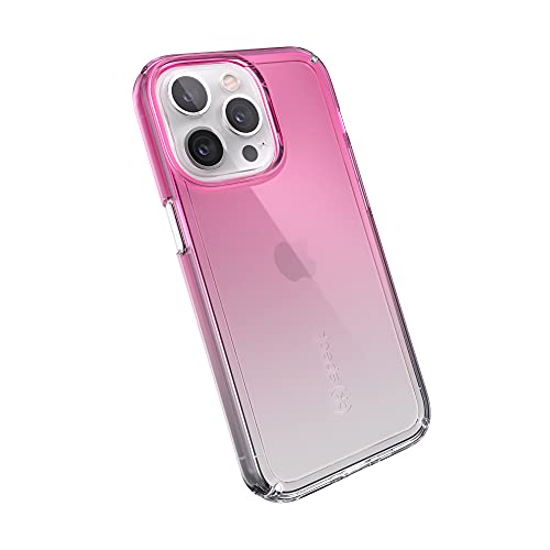 Speck iPhone 13 Pro Case - Drop Protection, Anti-Yellowing & Anti-Fade with Dual Layer Protetective, Slim, Transparent Design - Crystal Clear iPhone 13 Pro Case with Ombre - Fuschia Fade GemShell