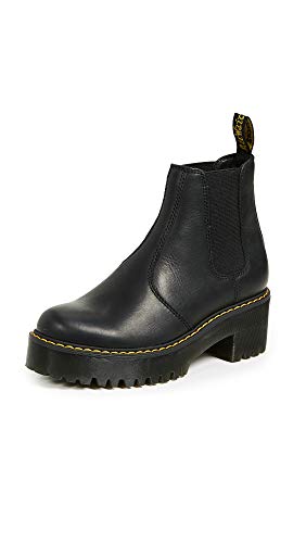 Dr. Martens Women's Rometty Chelsea Boot, Black Burnished Wyoming, 8
