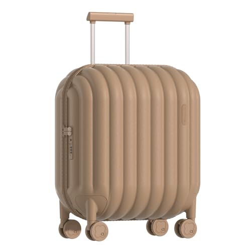 artrips Carry On Luggage with 8 Spinner Wheels,20''Spinner Luggage with Cover Protector,PC Lightweight Hardside Luggage with Bread Design,TSA Lock, Brown,Carry On 20-Inch,47L