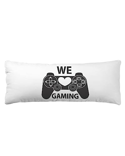 Pillow Covers 20x54 Inch - Body WE Gaming Gray Gamepad Continuous Joystick Soft Brushed Microfiber Pillowcases with Hidden Zipper Closure Bed Pillow Shams for Bedroom Sofa Car