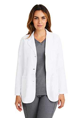 healing hands White Lab Coat 5 Pocket 5160 Flo Full Sleeve Women's Consult Lab Coat The White Coat Minimalist Collection White XL