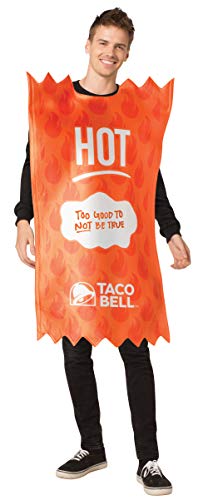 Hot Taco and Burrito Sauce Packet Costume, Adult One Size Orange