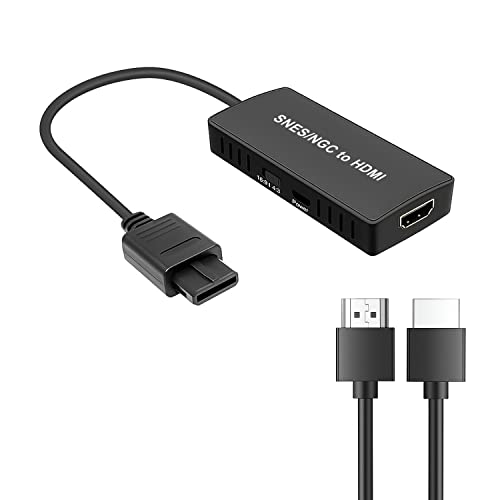 HDMI Converter for SNES & SFC/NGC Console,SNES to HDMI Converter,Support HDMI 4:3/16:9 Switch can be Adjusted Support N64 /NGC/SNES