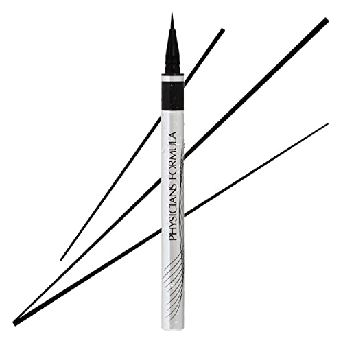 Physicians Formula Eye Booster Super Slim Liquid Eyeliner, Waterproof Precision with a Lash-Boosting Complex, Natural Finish, & Sensitive Skin Approved, Cruelty-Free & Vegan -Ultra Black