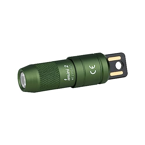 OLIGHT IMINI 2 EDC Rechargeable Keychain Flashlight, 50 Lumens Compact and Portable Mini Light, Tiny LED Keyring Lights with Built-in Battery Ideal for Everyday Carry and Emergencies (OD Green)
