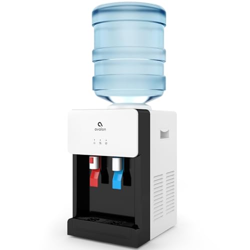 Avalon Premium Hot/Cold Top Loading Countertop Water Cooler Dispenser With Child Safety Lock. UL Listed- White