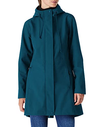 Outdoor Ventures Women's Lightweight Waterproof Fleece Lined Hooded Softshell Rain Jacket, Warm Windbreaker Long Coat