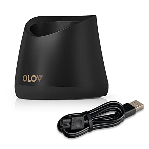 Replacement Charging Base for OLOV Groin Hair Trimmer, USB Recharge Dock & Charging Stand Compatible for OLOV Trimmer, Charging Dock with USB Power Cord (Black)