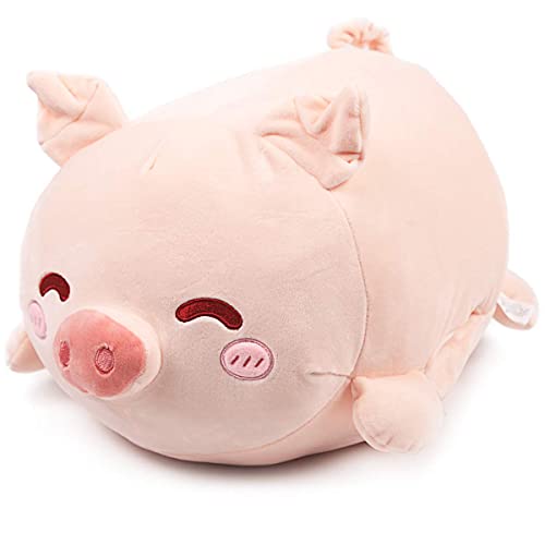 ARELUX Pig Plush Pillow Stuffed Animal Snuggly Pillow Cute Plush Toy Snuggle Buddy Pig Plushie Kawaii Soft Hugging Pillow for Kids Boys Girls 17.7in