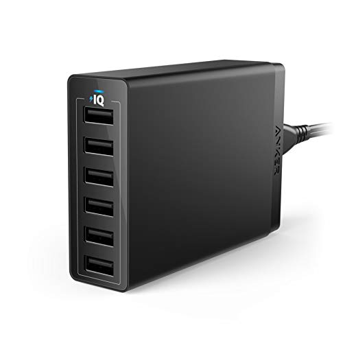 Anker Charger, 60W 6 Port Charging Station, PowerPort 6 Multi USB Charger for iPhone 15/Pro/Pro Max/14/13, iPad Pro/Air/Mini, Galaxy S23/S22/S21, Note 20 Ultra, LG, HTC, and More