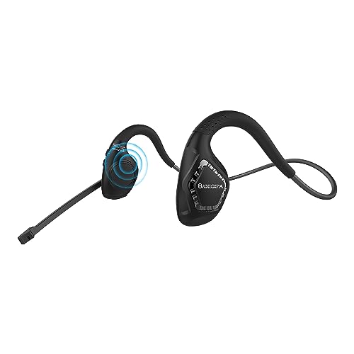 BANIGIPA Open Ear Headphones, Air Conduction Bluetooth Headset, Wireless Earphones Stereo w/Noise-Canceling Boom Microphone, 10 Hrs Playtime, Light and Comfortable for Cell Phone Sport Office Driving