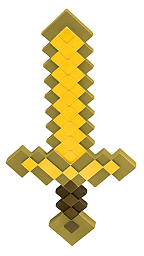 Gold Minecraft Sword, Official Minecraft Costume Accessory for Kids, Single Size Video Game Costume Prop