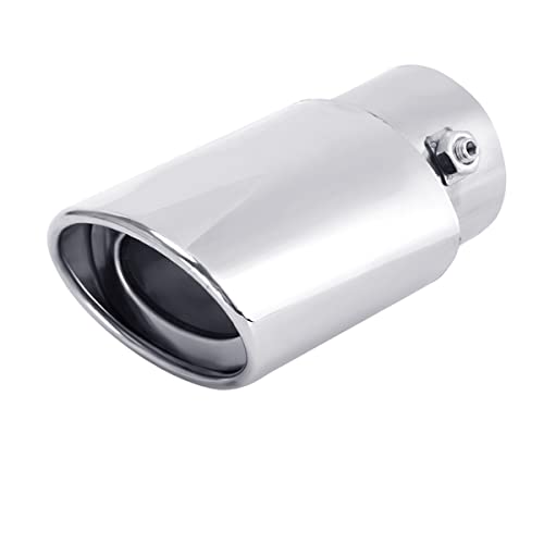 Dsycar Universal Stainless Steel 1.5' - 2.25' Inlet Exhaust Tips, Fit Pipes Diameter 1.5-2.25 inch, Adjustable Car Decoration Chrome-Plated Finish Exhaust Tailpipe Tip, 3.3' Outlet, 5.4' Long