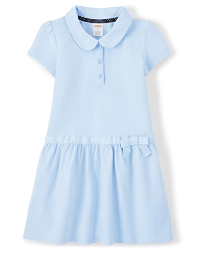 Gymboree Girls and Toddler Short Sleeve Knit Polo Dress, Blue Waves, 6