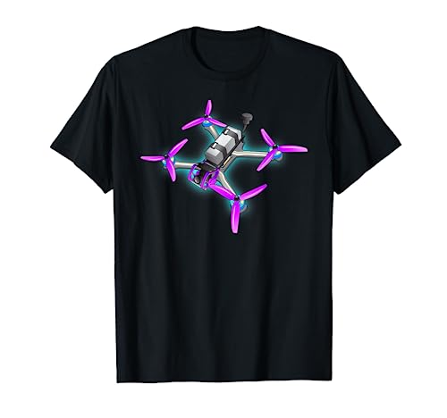 Freestyle FPV Racing Drone Pilot Acro Quadcopter Purple Blue T-Shirt