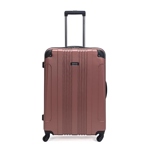 Kenneth Cole REACTION Out of Bounds Lightweight Hardshell 4-Wheel Spinner Luggage, Rose Gold, 28-Inch Checked