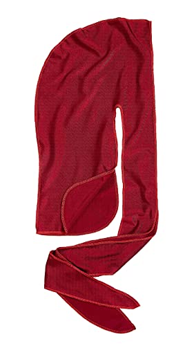 KISS Red Bow Wow X Powerwave Supreme Compression Durag, Stretchy Spandex for Comfort Wearing (Burgundy)