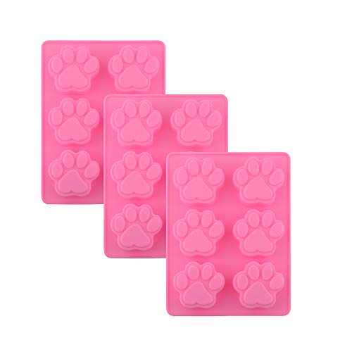 SET OF 3 PACK X Silicone DOG Pet Animal Paw Print Ice Cube Chocolate Soap Candle Tray Mold Party maker