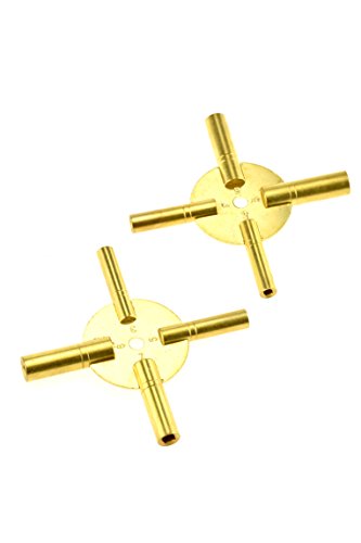 SE Universal 4 Prong Brass Clock Key for Winding Clocks, Odd and Even Numbers (2 PC.) - JT6336-2
