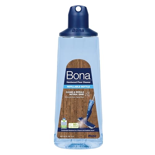 Bona Hardwood Floor Cleaner Spray Mop Cartridge - 34 fl oz - Unscented - Refillable - Residue-Free Floor Cleaning Solution for Bona Spray Mops for Wood Floors