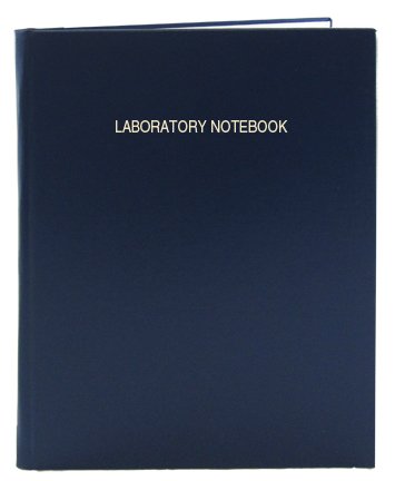 BookFactory Lab Notebook/Laboratory Notebook - 96 Pages (.25' Grid Format) 8 7/8' x 11 1/4', Blue Cover, Section Sewn Hardbound (LIRPE-096-LGR-A-LBT1-R)