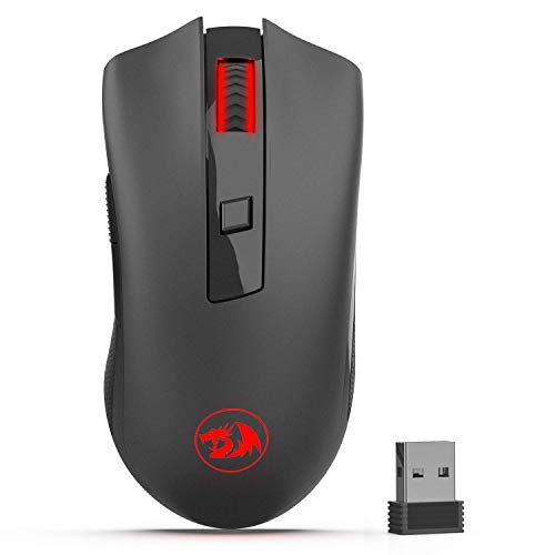 Redragon M652 Optical 2.4G Wireless Mouse with USB Receiver, Portable Gaming & Office Mice, 5 Adjustable DPI Levels, 6 Buttons for Desktop, MacBook, Notebook, PC, Laptop, Computer