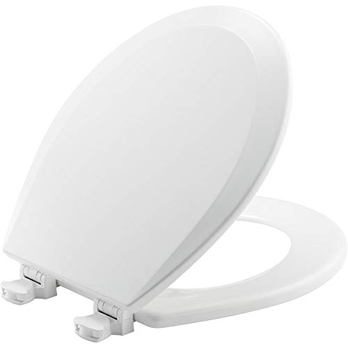BEMIS 500EC 390 Toilet Seat with Easy Clean & Change Hinges, 1 Pack Round, Cotton White