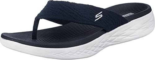 Skechers womens On-the-go 600 - Sunny Flip Flop, Navy, 8 US