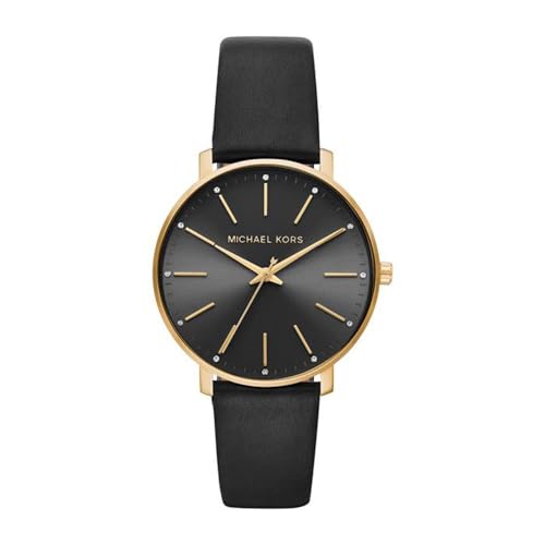 Michael Kors Pyper Three-Hand Black Leather Women's Watch (Model: MK2747)
