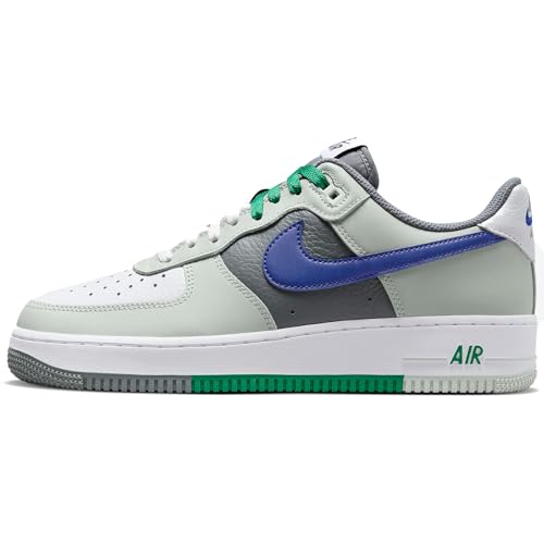 Nike Air Force 1 LV8 Big Kids' Shoes (FB9035-001, Light Silver/White/Smoke Grey/Deep Royal Blue) Size 6