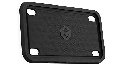 Rightcar Solutions Motorcycle The Original Premium Grade Silicone Bike Plate Frame | Rust Proof, Rattle Proof, Weather Proof License Plate Holder (Black)
