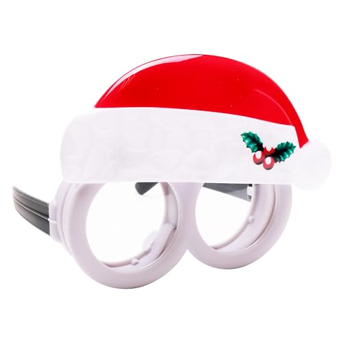 Sun-Staches Offiicial Minion Goggles with Santa Hat, Christmas Party Favors , UV400 , One Size Fits Most