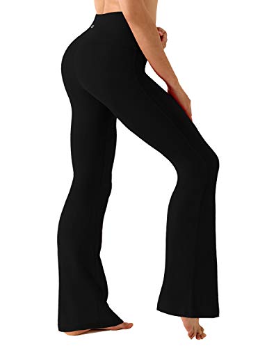BUBBLELIME 29'/31'/33'/35'/37' 4 Styles Women's High Waist Bootcut Yoga Pants - Basic Nylon_Black M-35 Inseam