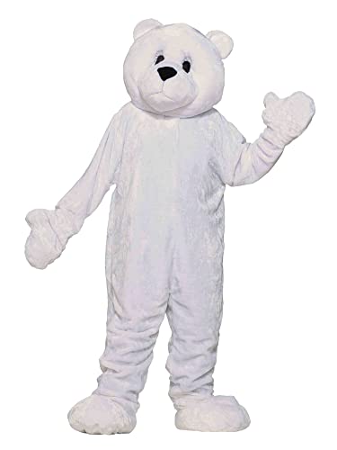 Rubie's Adult Forum Deluxe Plush Polar Bear Mascot Costume, White, Standard