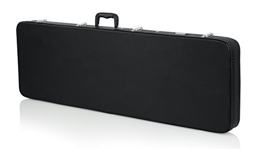 Gator Cases Hard-Shell Wood Case for Electric Bass Guitars; Fits Fender Precision/Jazz Bass, & More (GWE-BASS),Black