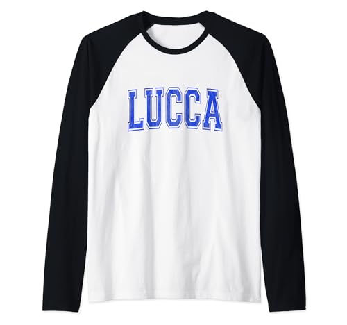 Lucca Italy - Lucca Varsity Logo - Lucca Italia Raglan Baseball Tee