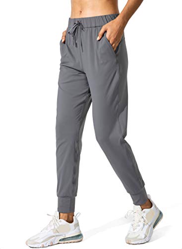 SANTINY Women's Joggers Pants Pockets Drawstring Running Sweatpants for Women Lounge Workout Jogging(Dark Grey_S)