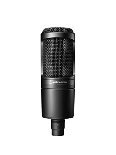 Audio-Technica AT2020 Cardioid Condenser Studio XLR Microphone, Ideal for Project/Home Studio Applications,Black