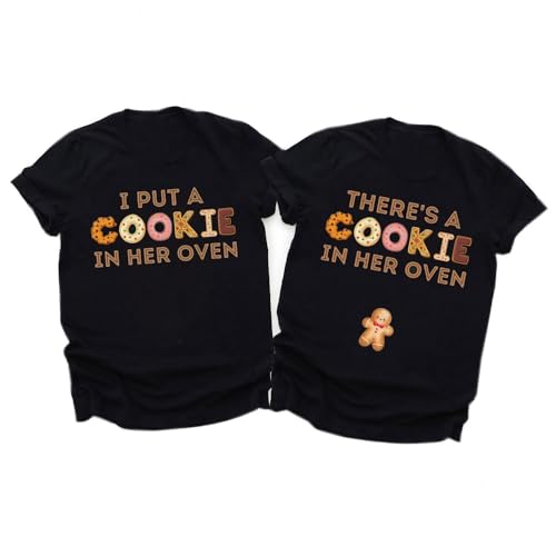 Baking A Cookie in This Oven Shirt,Expecting Couple Christmas Shirt,Christmas Pregnancy Announcement Shirts for Couples, Fchristmas Pregnancy Announcement Shirt, Pregnancy Shirts for Women Christmas
