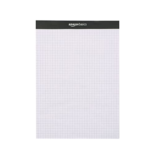 Amazon Basics Quad-Ruled Graph Paper Pad, Pack of 2, 8.5 Inch x 11.75 Inch, White