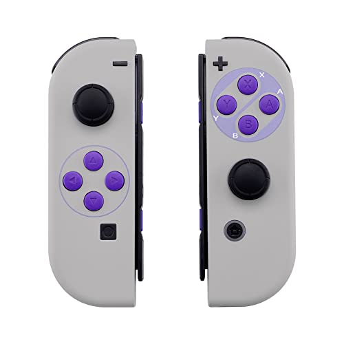 eXtremeRate DIY Replacement Shell Buttons for Nintendo Switch & Switch OLED, Classics SNES Style Soft Touch Housing with Full Set Button for Joycon Handheld Controller - Console Shell NOT Included
