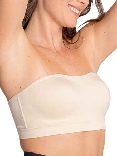 SHAPERMINT Convertible Strapless Bras for Women - Strapless Bandeau Bra, Strapless Top, Bandeau Top, Wireless Bra, Bandeau Bra with Support, Womens Strapless Bra, Nude Strapless Bra, X-Large