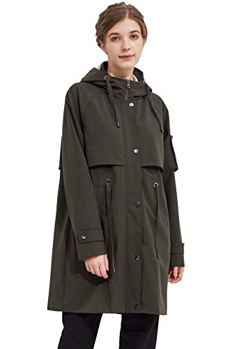 Orolay Women's Long Windbreaker Hooded Light Jacket Active Outdoor Anoraks Peat M