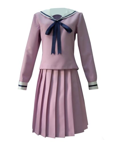 AmanMing Anime Cos Iki Hiyori Cosplay Costumes School JK Uniform Sailor Suit Halloween Christmas Suit (Purple, Medium)