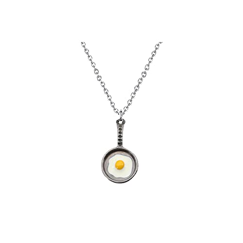 Cooking Baking Chef Pendant Necklace Frying Pan Fried Egg Necklace Earrings Set Kitchen Cooking Gift (necklace)