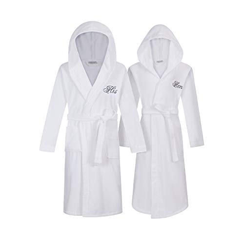 Romance Helpers His and Hers Robes | Set of 2 His & Hers Robes for Couples | Extra Thick| Long Sleeves | 100% Terry Cotton